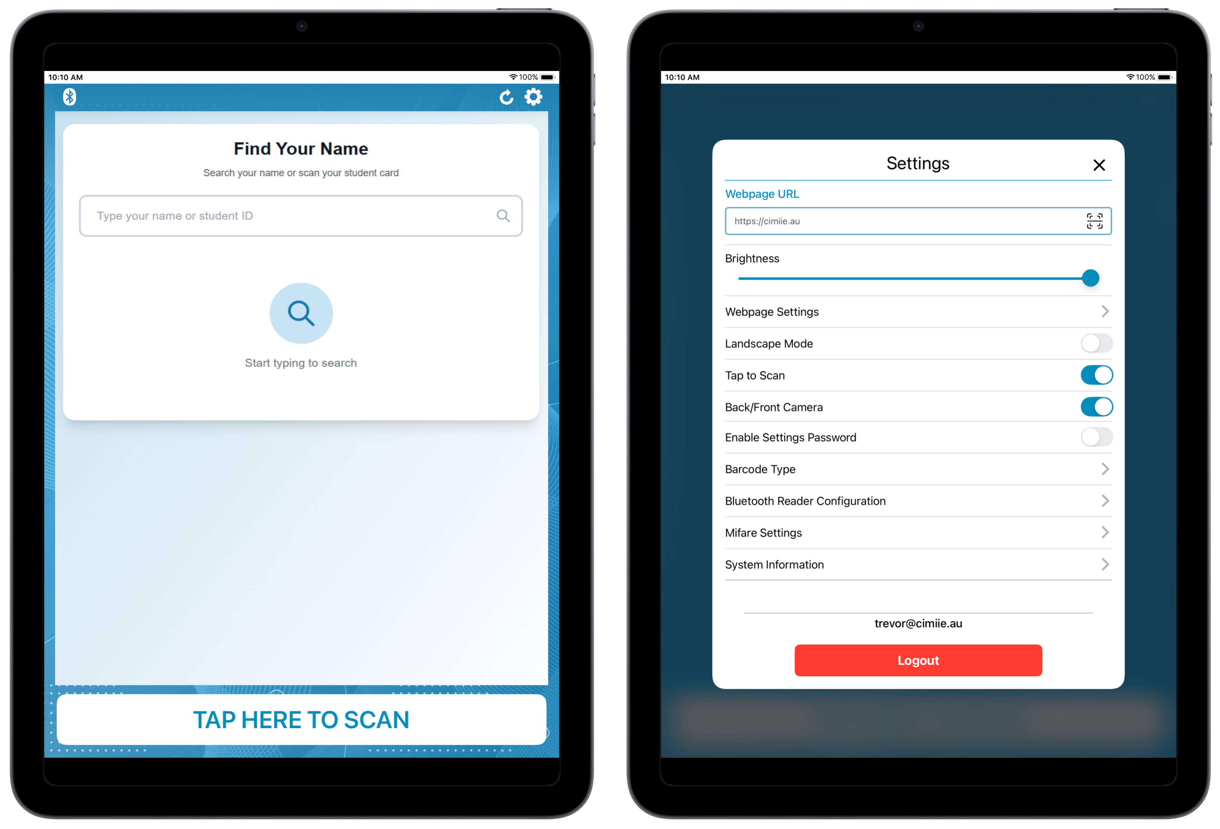 Vyza Kiosk Interface